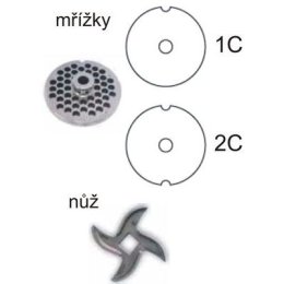 Příslušenství - mlýnek na maso  • nůž TC 12 (1C, 2C)