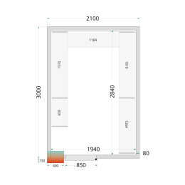 CR 210x300x220 WD Panely ke stavebnicovým boxům 80 mm