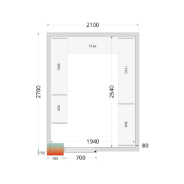 TEFCOLD CR 210x270x220 Panely ke stavebnicovým boxům 80 mm