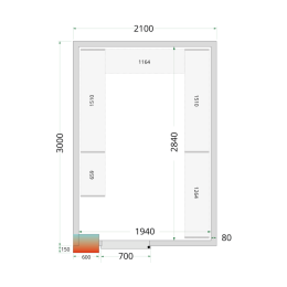 TEFCOLD CR 210x300x220 Panely ke stavebnicovým boxům 80 mm