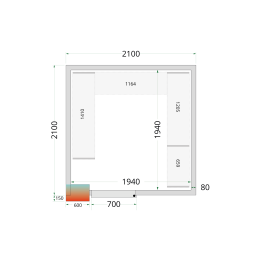 TEFCOLD CR 210x210x220 Panely ke stavebnicovým boxům 80 mm